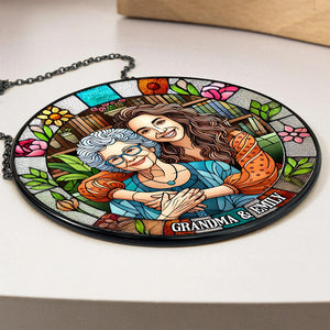 Custom Photo Gifts For Grandma Stained Glass Grandma Sunflower 04DTDT050325 - Ornament - GoDuckee
