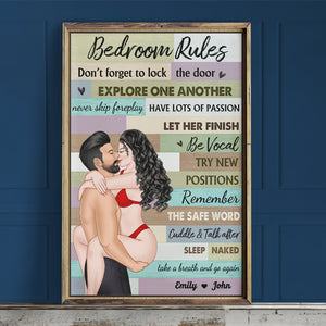 Bedroom Rules, Couple Gift, Personalized Poster, Naughty Couple Canvas Print - Poster & Canvas - GoDuckee