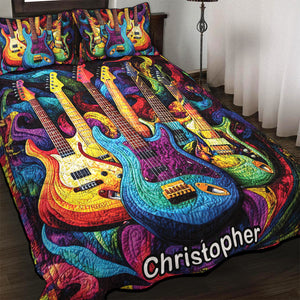 Personalized Gifts For Guitar Lovers Quilt Bedding Set Special Line Radiant Tones 11QNQN301224 - Blanket - GoDuckee