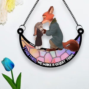Personalized Gifts For Couple Suncatcher Ornament 05KADT060624 - Ornaments - GoDuckee