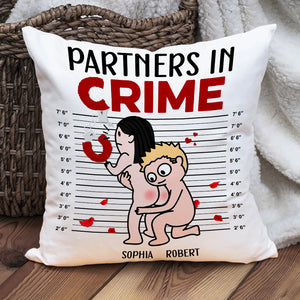 Partners In Crime, Gift For Couple, Personalized Pillow, Funny Couple Pillow, Couple Gift - Pillow - GoDuckee