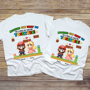 Nothing Can Hurt Us As Long As We're Together, Couple Gift, Personalized Shirt, Gamer Couple Shirt 03KAHN191223 - Shirts - GoDuckee