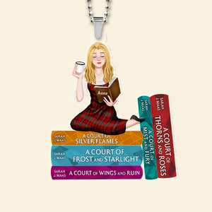 Personalized Gifts For Book Lover Car Ornament Reading Girl 01hutn050324pa - Ornaments - GoDuckee