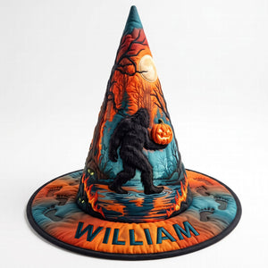 Squatching Through Halloween Quilted Witch Hat, Personalized Gifts For Bigfoot Lovers 05QHQN180826 - Quilted Witch Hat - GoDuckee