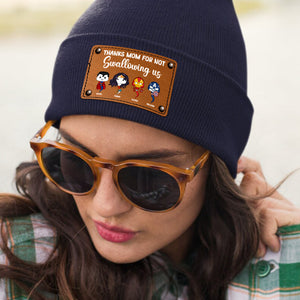 Personalized Gifts For Mom Knitted Hat Thanks For Not Swallowing Us 05acdt220324ha - Hat - GoDuckee