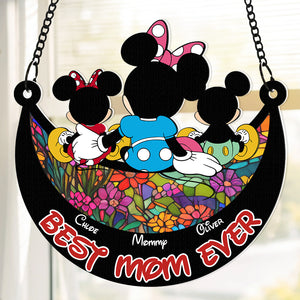 Personalized Gifts For Mom Window Hanging Suncatcher Ornament Mother's Day Mouse Mom And Kids 01ACDT240325 - Ornament - GoDuckee
