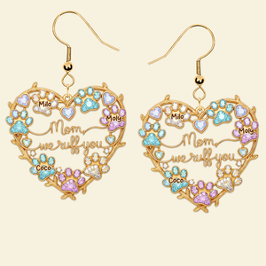 Cute Pawl Acrylic Earrings - Personalized Gifts For Dog Lovers 01qhpu300625 - Earrings - GoDuckee