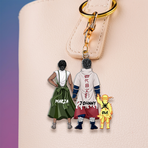 Personalized Gifts For Mom Keychain Ninja Mom And Kids 02QHHU200225PA - Keychains - GoDuckee