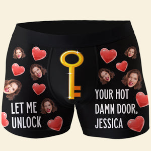 Insert Your Key - Let Me Unlock , Personalized Couple Boxer Briefs, Gifts For Him Gifts For Her - Boxer Briefs - GoDuckee