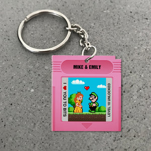 I Love You To Bits, Couple Gift, Personalized Keychain, Game Lover Couple Keychain, Gift For Gamer 02QHHN010823 - Keychains - GoDuckee