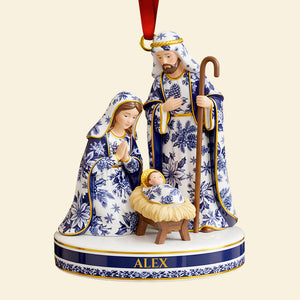 Toile de Jouy Nativity Christmas Ornament – Personalized Gifts for Believers 02PGDT021025 - Ornament - GoDuckee