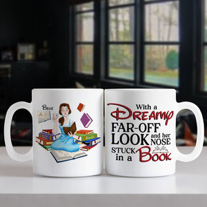 Her Nose Stuck In a Book, Personalized Coffee Mug, Gift For Book Lover, 06HUPO301123PA, 221223 - Coffee Mug - GoDuckee