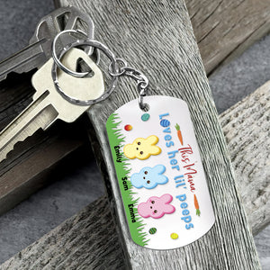 Personalized Gifts For Mom Keychain This Mama Loves Her Lil' Peeps - Keychains - GoDuckee