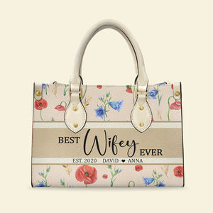 Best Wifey Ever, Personalized Leather Bag, Gifts For Wife - Leather Bag - GoDuckee