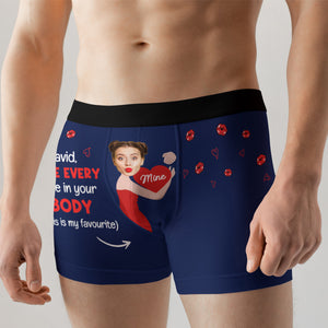 Funny Girlfriend Love Every Bone In Your Body, Men Boxer Briefs Upload Face Photo, Gift For Him - Boxer Briefs - GoDuckee