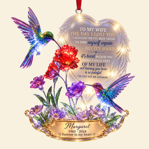 A Part In Heaven Hummingbird Couple Ornament - Personalized Keepsake To Remember The Departed One 05QHTA141026 - Ornament - GoDuckee