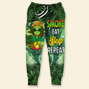 Gifts For Weed Lovers Sweatpants 04totn101224 Smoke Eat Sleep Repeat - Shorts and Pants - GoDuckee