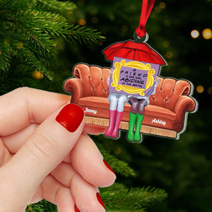 A Friend Is One Soul Abiding In Two Bodies, Gift For Friends, Personalized Acrylic Ornament, Friends Sitting Ornament 04OHHN231123TM - Ornament - GoDuckee