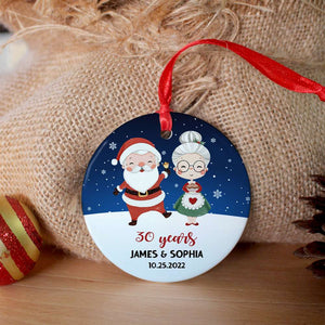 Old Christmas Couple, Couple Gift, Personalized Ornament, Christmas Couple Ornament, Anniversary Gift - Ornament - GoDuckee