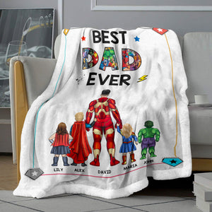 Best Dad Ever, Family Blanket, Personalized Blanket, Father's Day 04QHHN260423TM - Blanket - GoDuckee
