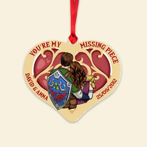 You're My Missing Piece Personalized Heart Shape Ornament -PW-05NATN120923HH, Christmas Gift For Couple - Ornament - GoDuckee