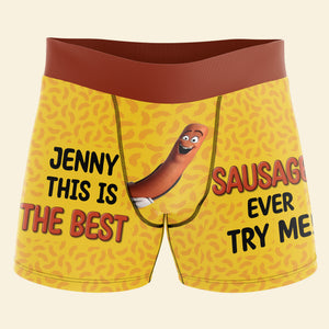 Personalized Gifts For Him Men's Boxers This Is The Best Sausage Ever 02OHTN010224 Funny Anniversary Gifts - Boxers & Briefs - GoDuckee