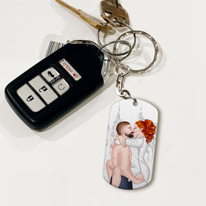 I Choose You, Couple Gift, Personalized Stainless Steel Keychain, Couple Kissing Keychain - Keychains - GoDuckee