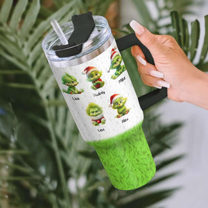 My Kids Stole My Heart, Gift For Family, Personalized 40oz With Handle Tumbler, Green Monster Kids Tumbler, Christmas Gift 06HTHN041023 - Tumbler Cup - GoDuckee