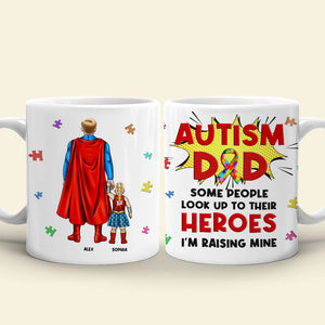 Personalized Gifts For Autism Dad Coffee Mug Father's Day Super Dad And Kids 042TOMH240225PA - Coffee Mug - GoDuckee
