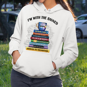 I'm With The Banned, Gift For Book Lover, Personalized Shirt, Custom Title Book Shirt - Shirts - GoDuckee