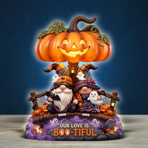 Our Love Is Boo-tiful Gnome Couple Acrylic Light Box - Personalized Gifts 03toqn300726