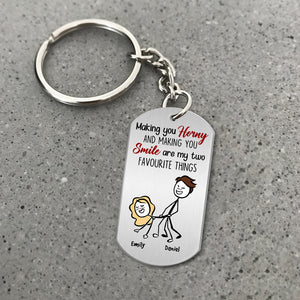 Making You Horny, Gift For Couple, Personalized Keychain, Funny Stick Couple Keychain, Couple Gift - Keychains - GoDuckee