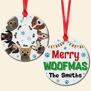 Merry Woofmas Personalized Ceramic Circle Ornament 05PGTN0030823TM - Ornament - GoDuckee