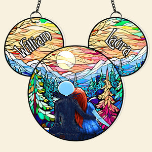 Personalized Gifts For Couple Suncatcher Ornament Hugging Couple 02ACDT070824 - Ornament - GoDuckee