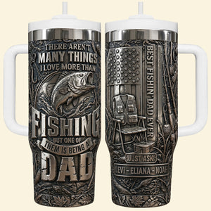 Bold Fishing Dad 40oz Tumbler With Handle, Personalized Gifts For Fishing Dad 05qhtn280426 - Tumbler Cup - GoDuckee