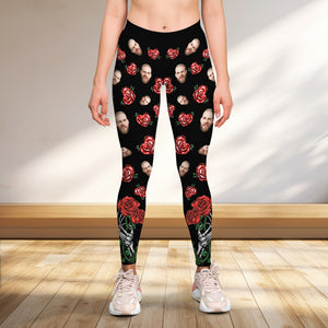 Sorry This Booty Is Taken By A Crazy Crazy Boyfriend, Couple Gift, Personalized Women Leggings, Funny Custom Face Legging - AOP Products - GoDuckee