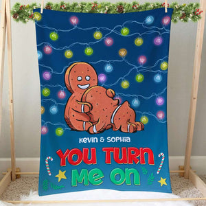 You Turn Me On, Personalized Blanket, Funny Couple Gifts - Blanket - GoDuckee