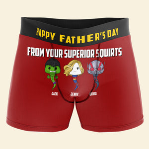Personalized Gifts For Dad Men's Boxers Happy Father's Day From Your Superior Squirts 02QHTN230124HA - Boxers & Briefs - GoDuckee