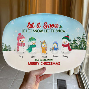 Let I Snow, Personalized Resin Plate, Gifts For Snow Family - Resin Plate - GoDuckee