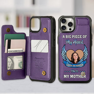 Custom Photo Gift For Mom Leather Flip Wallet Phone Case Heaven Memorial 02XQMH220225 - Phone Case - GoDuckee