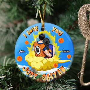 I Love You, Couple Gift, Personalized Ceramic Ornament, Couple Hugging Ornament, Christmas Gift 02HTHN160923HH - Ornament - GoDuckee