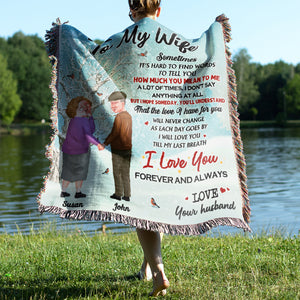 Couple Gift, Personalized Woven Blanket, Old Couple Blanket - Blanket - GoDuckee