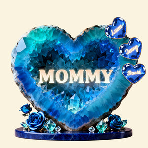 Mommy Heart Acrylic Plaque - Personalized Gifts For Mom 02hytn050226 - Shaped Plaques - GoDuckee