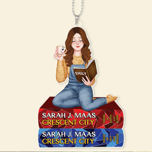 Personalized Gifts For Book Lovers Car Ornament Pretty Reading Girl 03hupu040324pa - Ornaments - GoDuckee