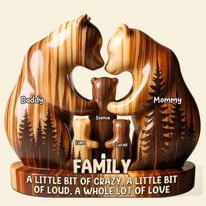 Personalized Gifts For Bear Family Acrylic Plaque 03TGPU180625 - Shaped Plaques - GoDuckee