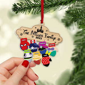 Family Mittens, Personalized 03NATN271023-01 Acrylic Ornament, Christmas Gift For Family - Ornament - GoDuckee