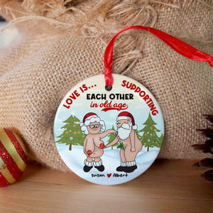 Personalized Gifts For Couple Ceramic Ornament Funny Old Couple 01nahn011122 - Ornament - GoDuckee