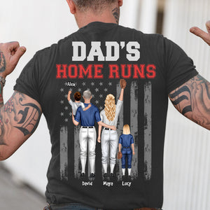 Dad's Home Runs, Gift For Dad, Personalized Shirt, Baseball Family Shirt, Father's Dat Shirt - Shirts - GoDuckee