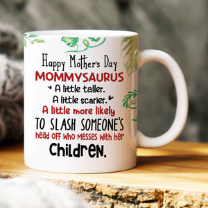 Mommysaurus, Gift For Mom, Personalized Mug, Dinosaur Mom And Kid Mug, Mother's Day Gift - Coffee Mug - GoDuckee