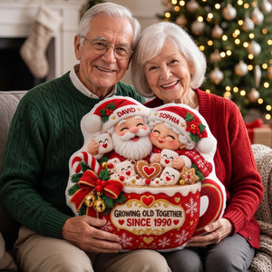 Growing Old Together Pillow - Personalized Christmas Gifts For Couple 04totn211026 - Pillow - GoDuckee